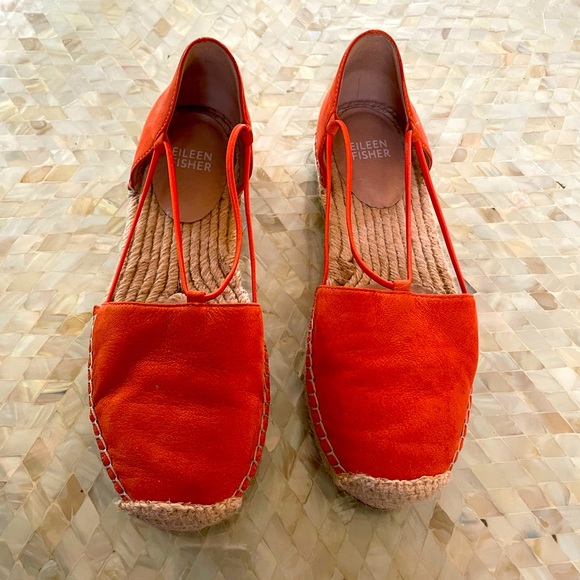 Eileen Fisher Coral Nubuck Espadrilles Size 6 - Picture 2 of 6